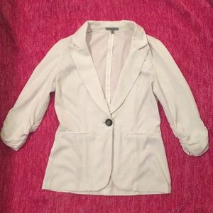 White 3/4 Sleeve Blazer